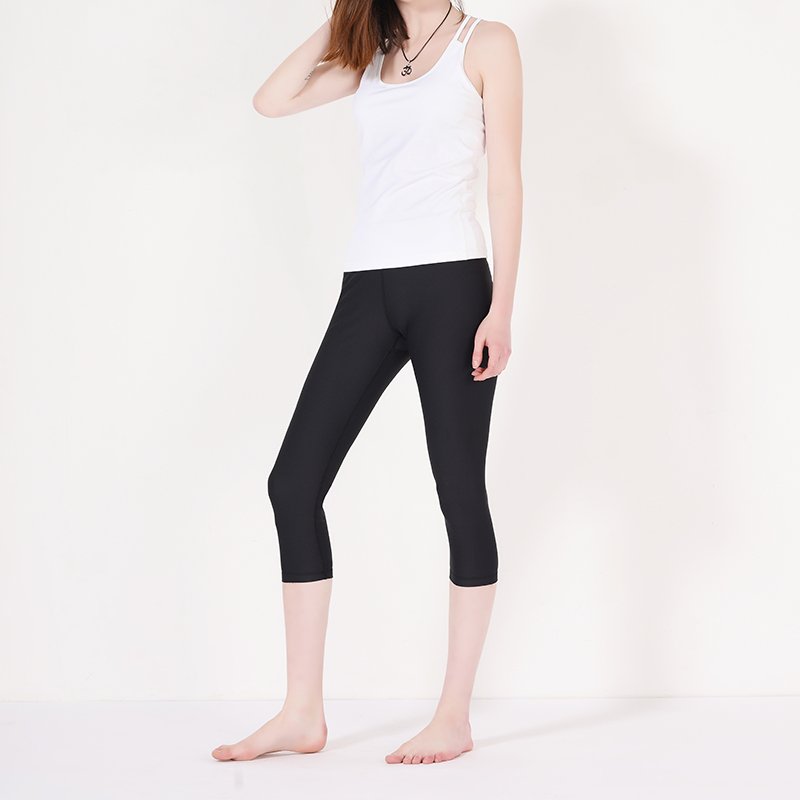  INGOR Spandex capri yoga pants plain black Y1911C01 Leggings image14