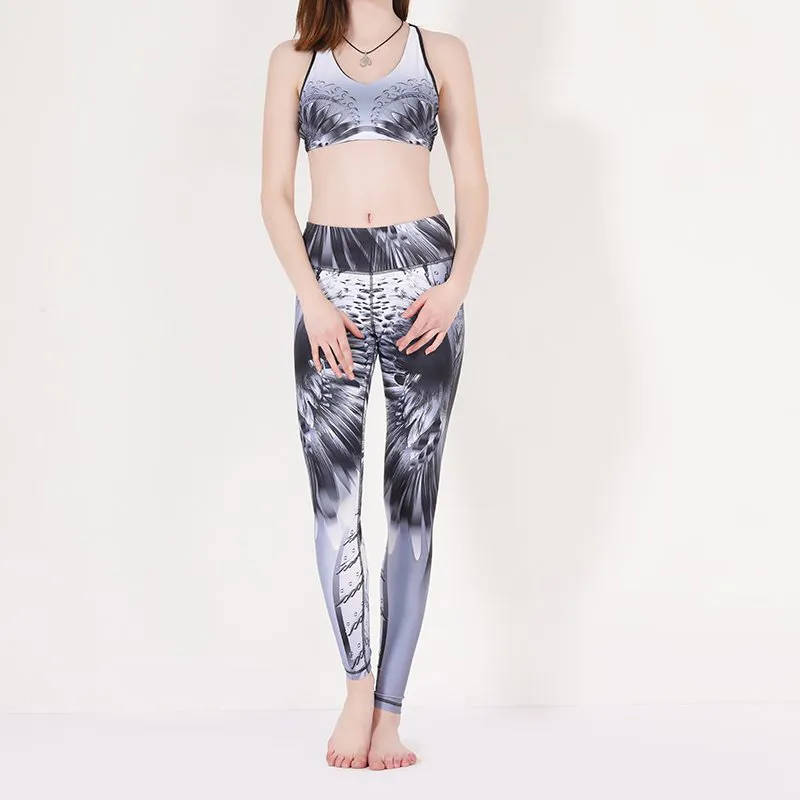 Gemusterte Sportgamaschen benutzerdefinierte Frauen Yoga Pants Print Y1912P03