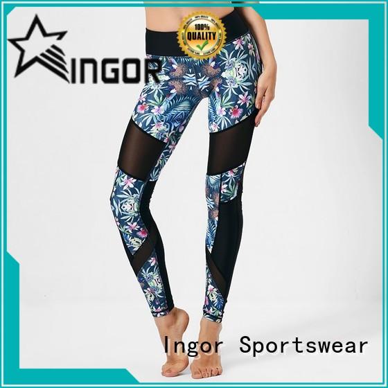 INGOR black mesh yoga leggings with high quality for yoga