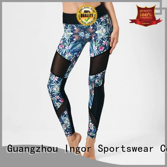 plain print mesh yoga pants INGOR Brand company