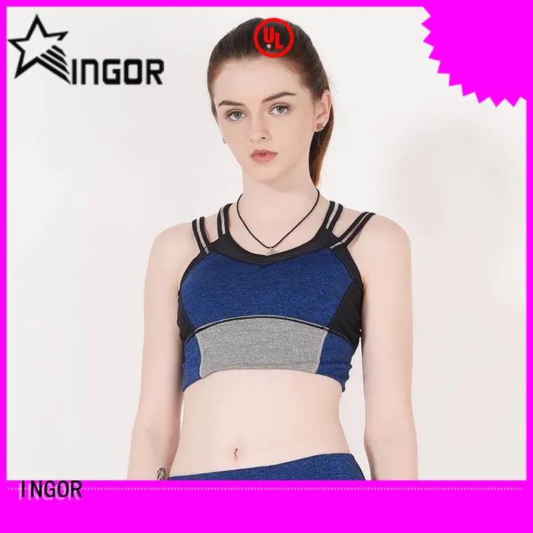 INGOR black neon pink sports bra on sale for ladies