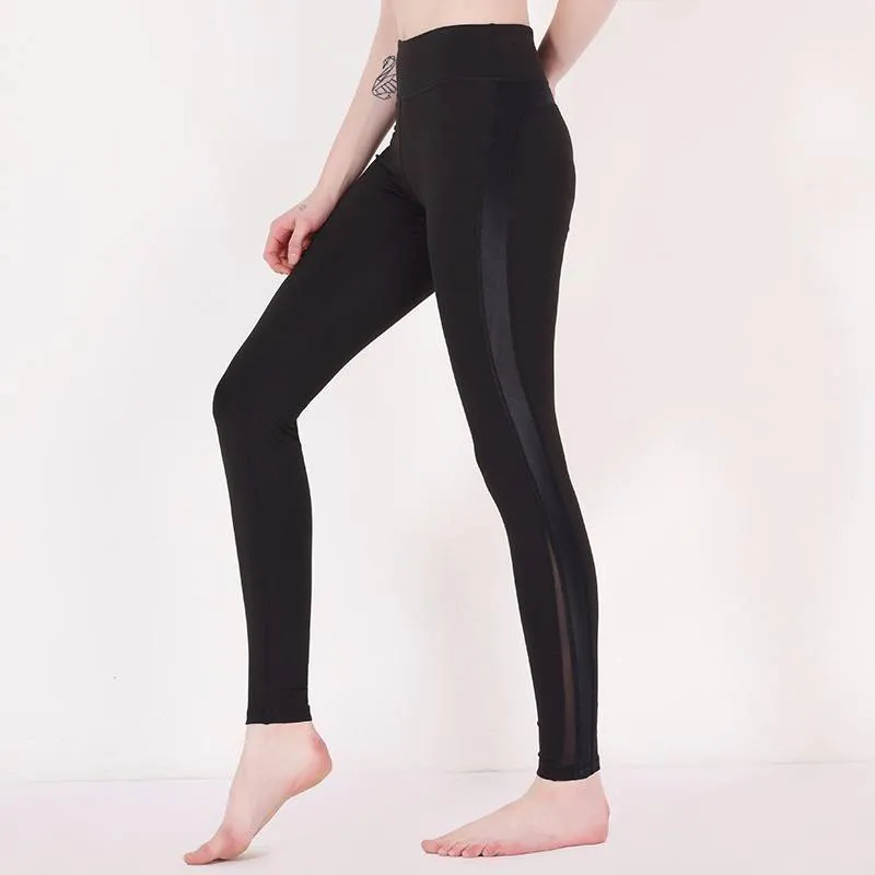 Malla negra Pantalones de yoga Marcas Y1911P02