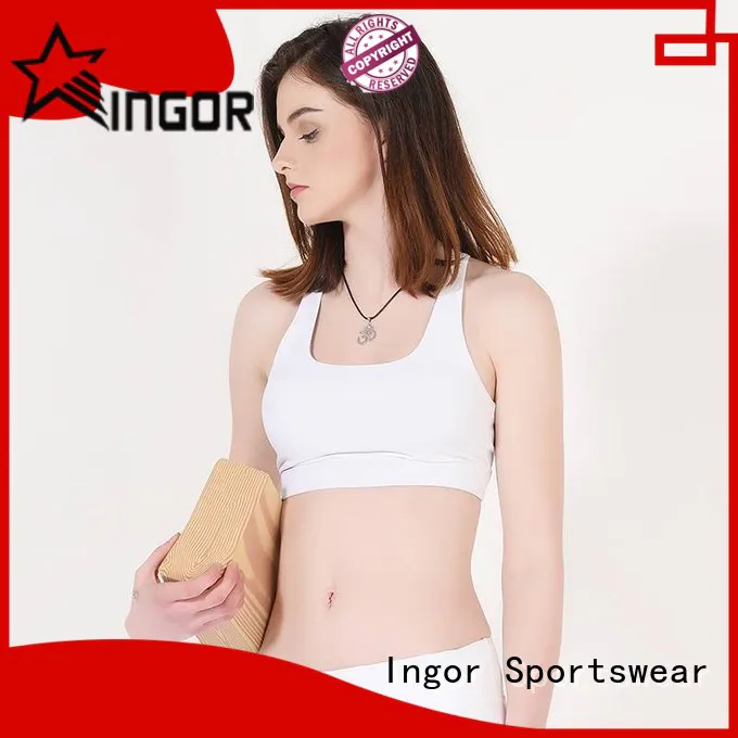 INGOR soft yellow sports bra to enhance the capacity of sports at the gym