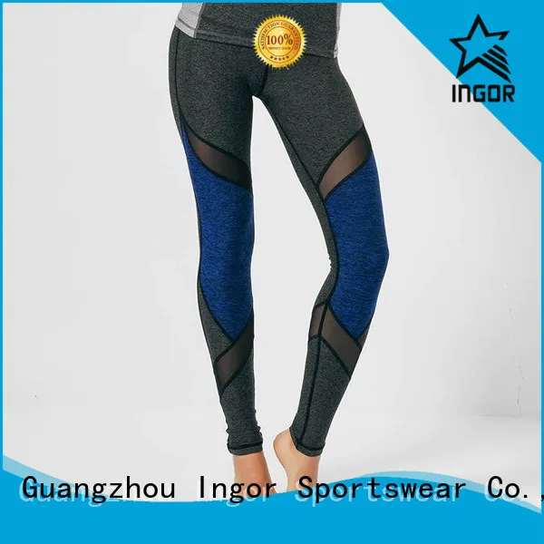 INGOR fitness mesh yoga pants blue for girls