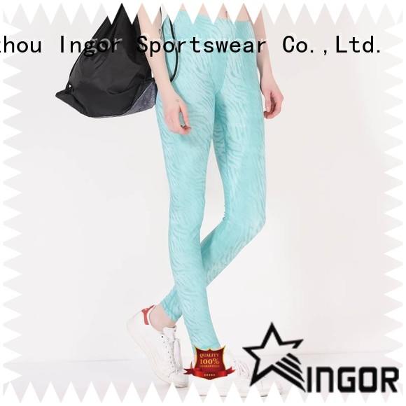 INGOR activewear burgundy yoga leggings with four needles six threads for girls