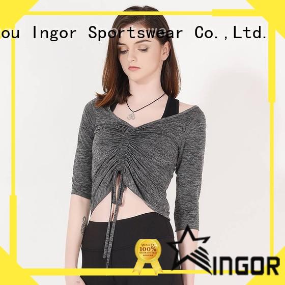 INGOR Brand sleeve yoga design sweatshirts for ladies 