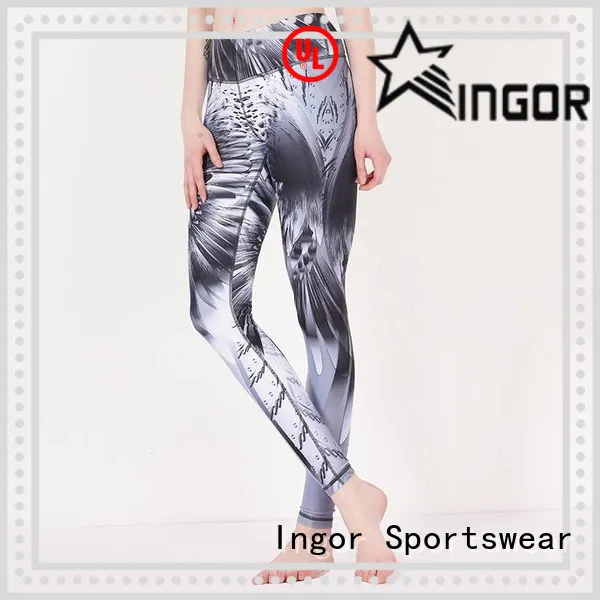 INGOR convenient black and white yoga leggings with high quality