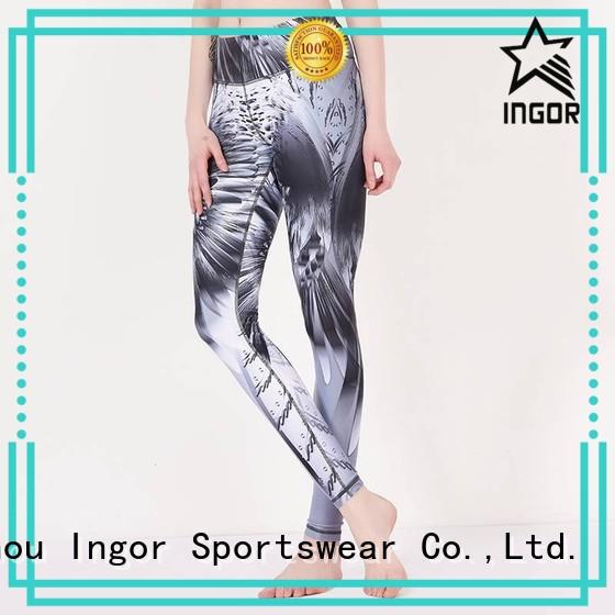 exercise black waisted ladies leggings  tights INGOR Brand yoga pants yoga