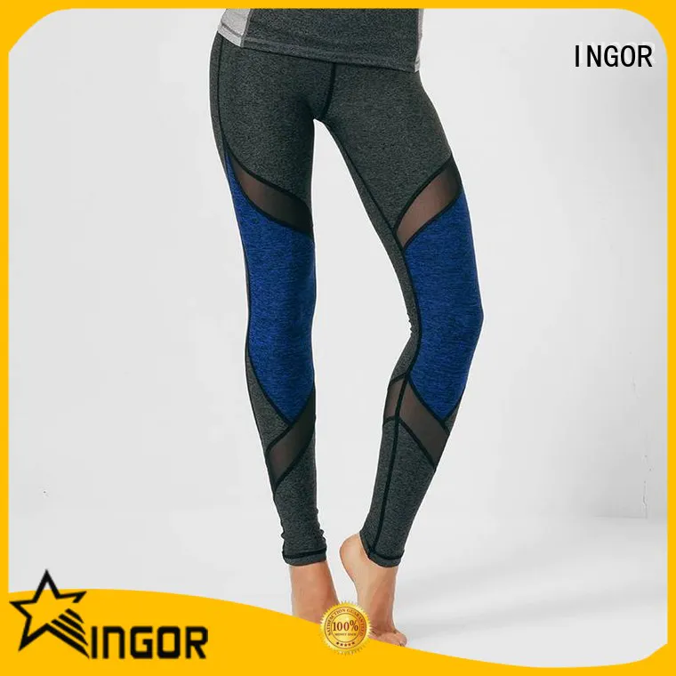 INGOR spandex light gray yoga leggings with high quality for women