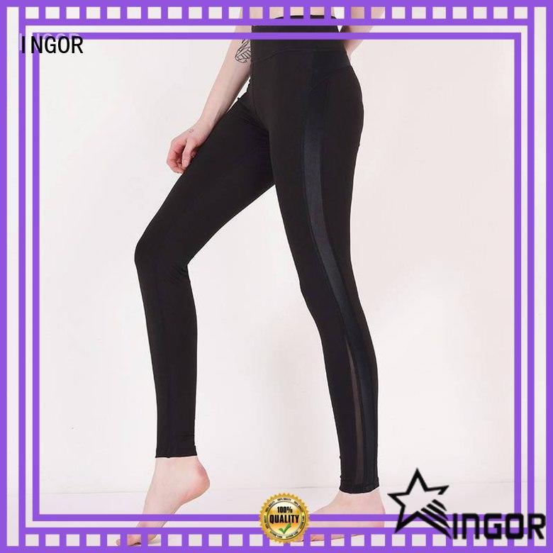 INGOR yoga leggings with pockets with four needles six threads for ladies