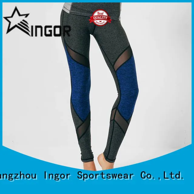 INGOR fitness patterned yoga leggings with four needles six threads for women