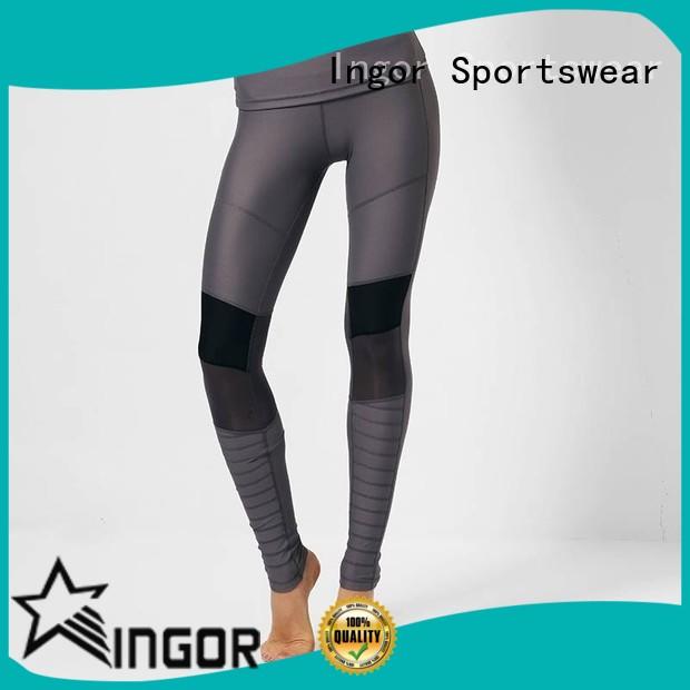 INGOR printed gym yoga leggings with four needles six threads for women