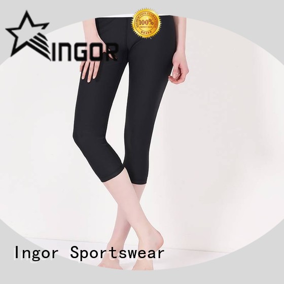 Ingor Haltbarkeit dunkelgrüne Yoga-Leggings mit vier Nadeln sechs Threads für Frauen
