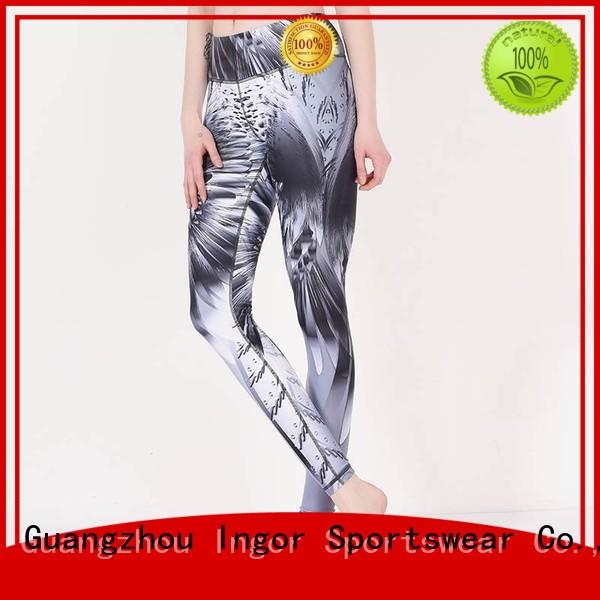 printed mesh womens yoga pants INGOR Brand company