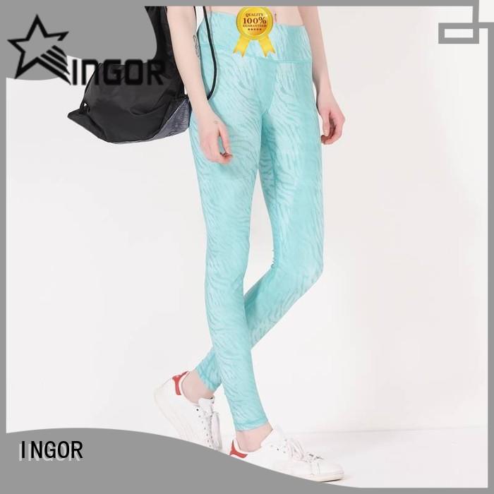 INGOR yoga patterned yoga leggings with four needles six threads at the gym