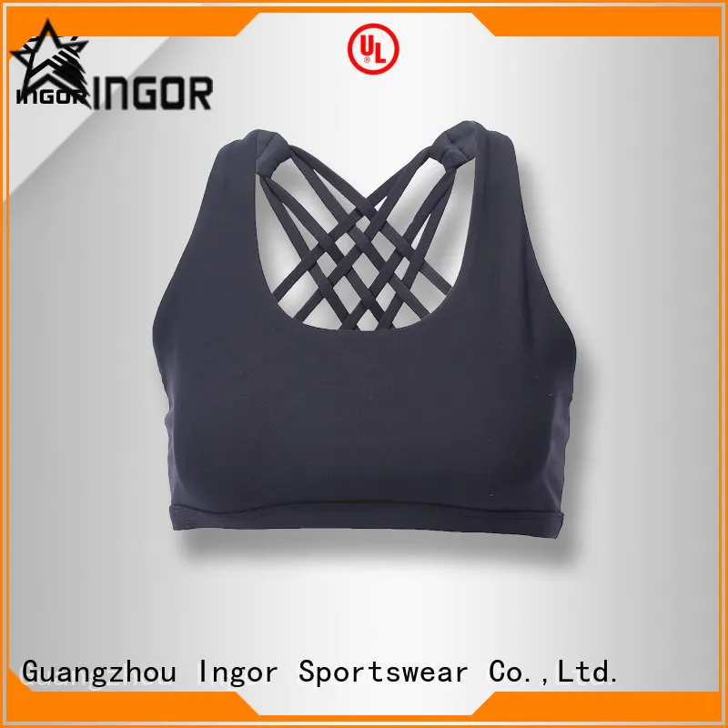 INGOR sexy navy blue sports bra with high quality for ladies