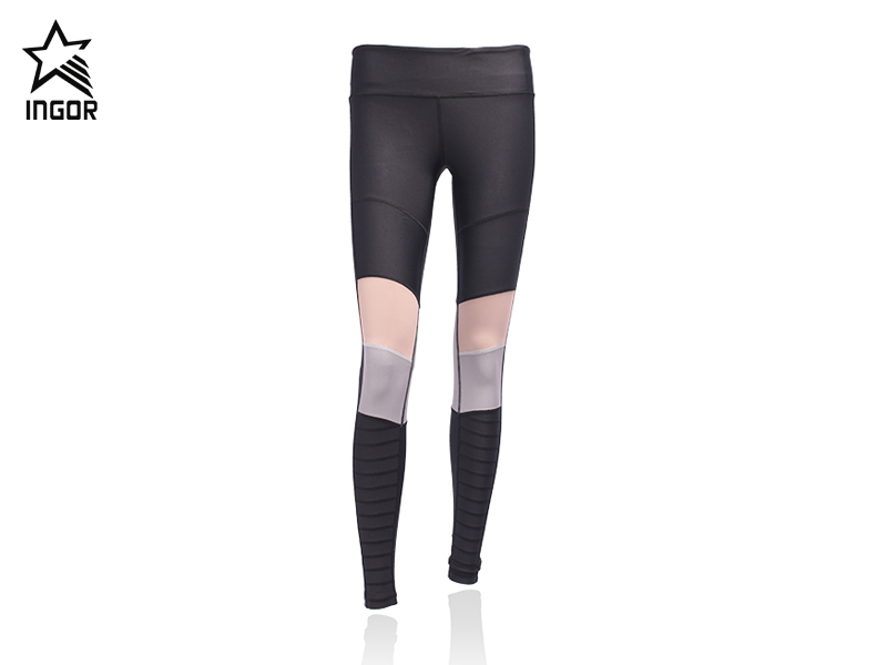 Leggings deportivos fitness mujer tiene dos colores de costura JK11P001