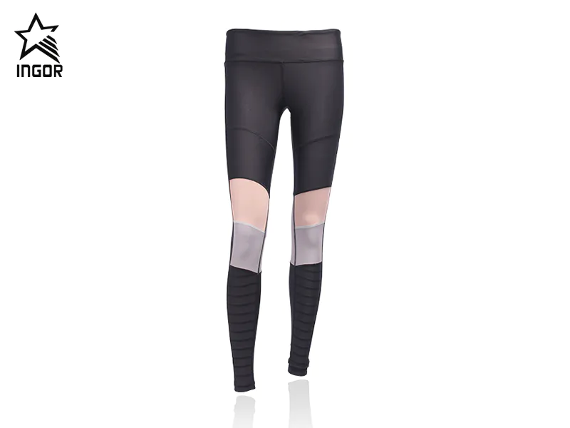sports leggings fitness women has two colors stitching JK11P001