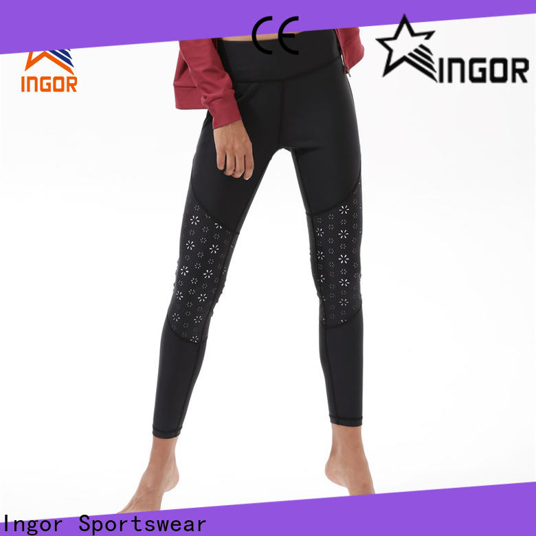 INGOR blue fit women yoga pants with four needles six threads for women