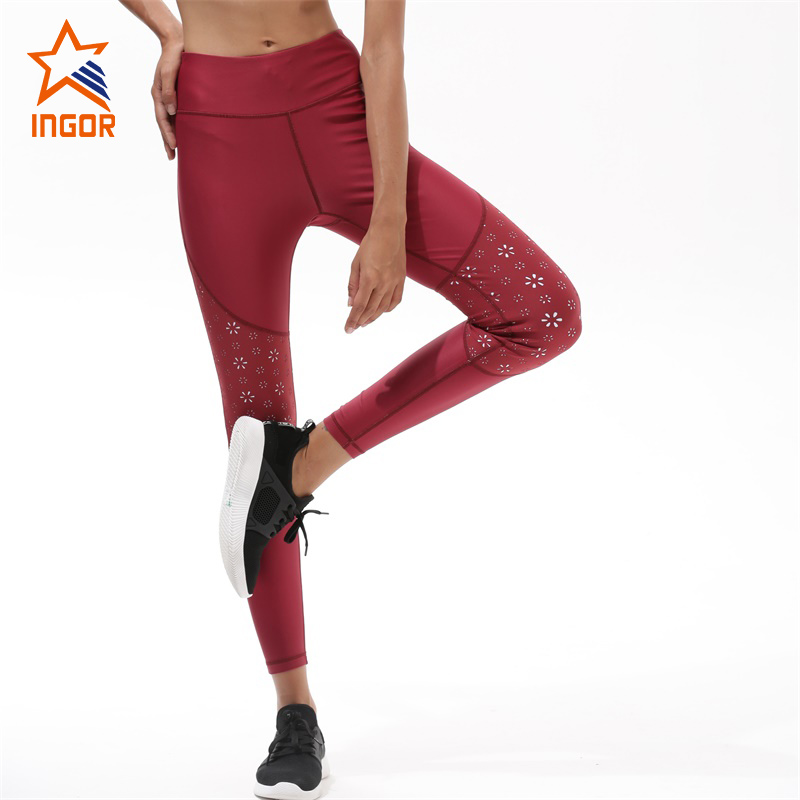 INGOR waist running leggings for women with four needles six threads at the gym-2
