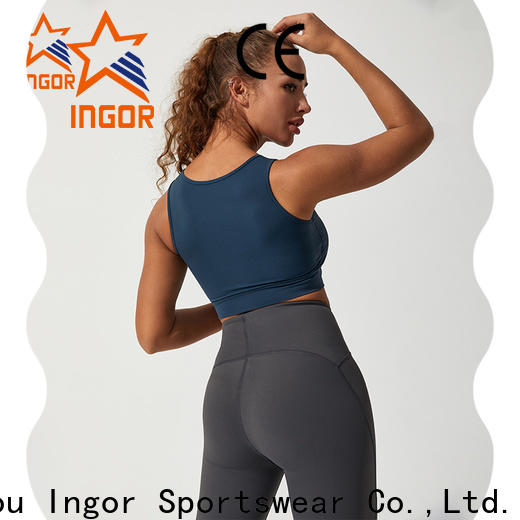 INGOR white compression sports bra to enhance the capacity of sports for ladies