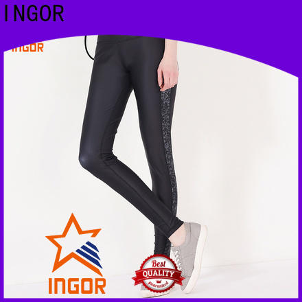 INGOR woman in see through yoga pants with four needles six threads for ladies