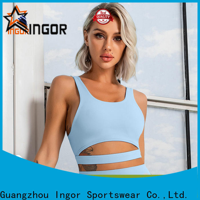 INGOR blue compression sports bra with high quality for women