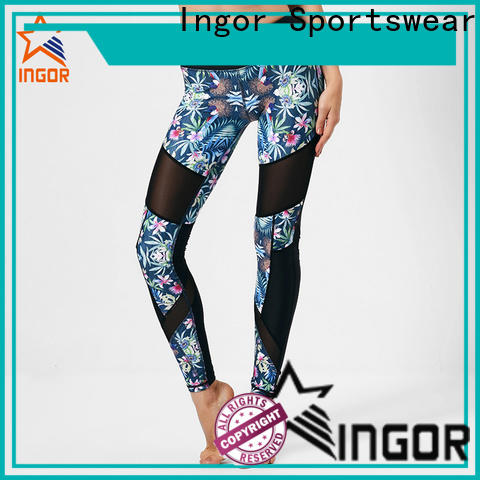 INGOR durability ladies long yoga pants with four needles six threads for women