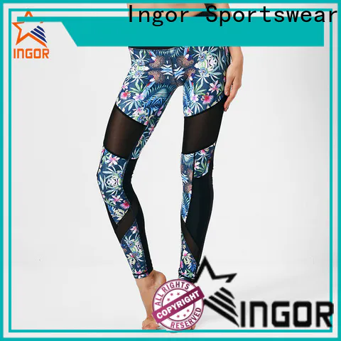 INGOR durability ladies long yoga pants with four needles six threads for women