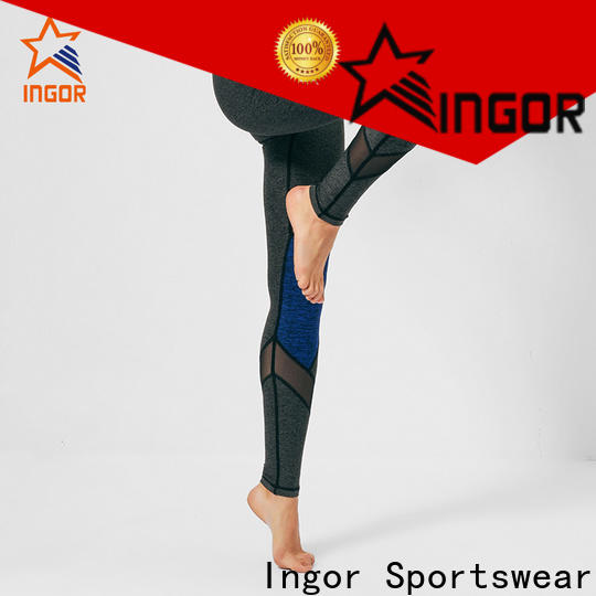 INGOR fitness yoga pants for curvy women with four needles six threads at the gym