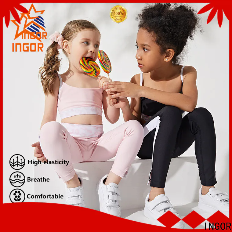 INGOR fitness kids workout clothes type for girls