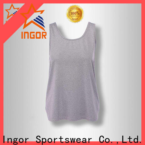 INGOR personalized crop tank with racerback design at the gym