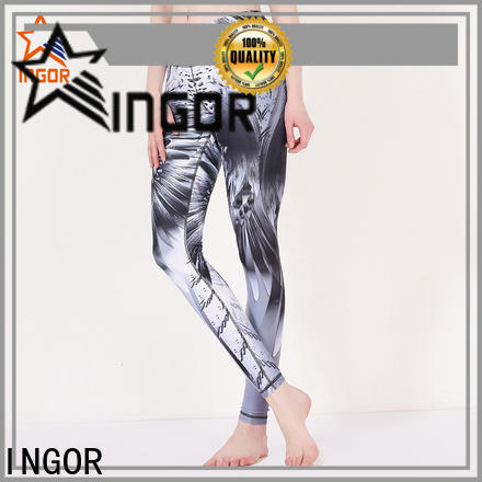 INGOR durability women and yoga pants with four needles six threads at the gym