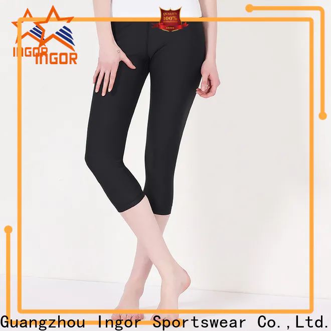 INGOR running woman sports leggings with four needles six threads
