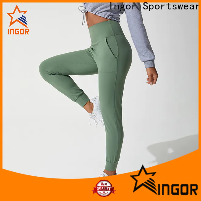 INGOR workout ladies long yoga pants with four needles six threads for yoga