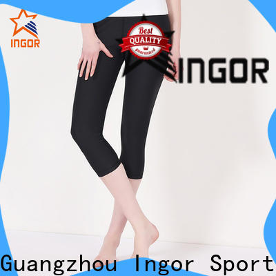 INGOR womens woman in see through yoga pants with four needles six threads for ladies