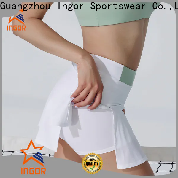 INGOR SPORTWEAR white women's compression shorts marketing for yoga