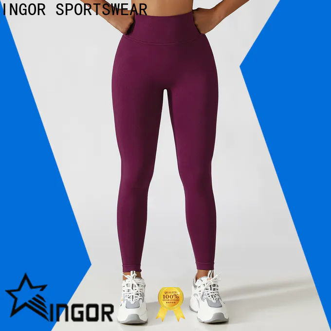 INGOR SPORTSWEAR plain female yoga pants with four needles six threads