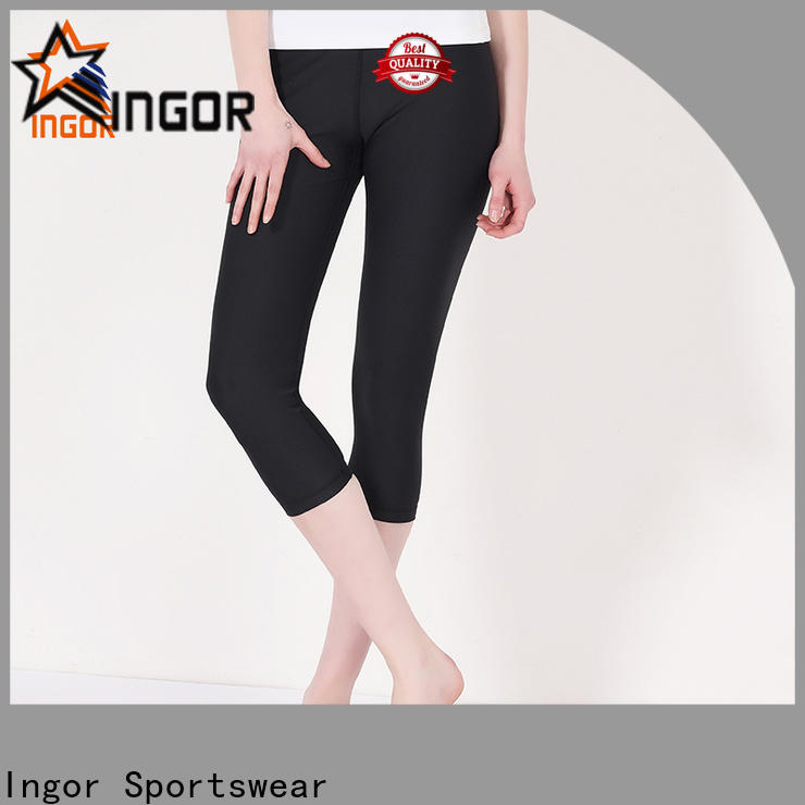 INGOR SPORTSWEAR durability yoga capris with four needles six threads for women