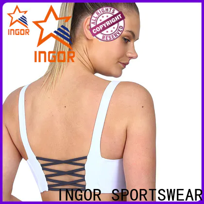 INGOR SPORTSWEAR neck front zip sports bra factory for ladies