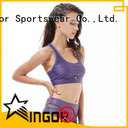 zip patterned back colorful sports bras INGOR Brand
