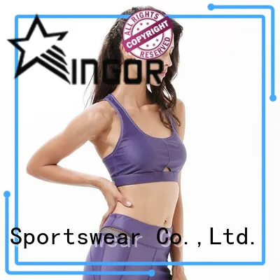 INGOR breathable striped sports bra on sale at the gym