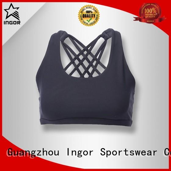 strap burgandy colorful sports bras ladies black INGOR Brand