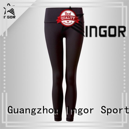 Pantaloni da yoga in rete nera marca Ingor