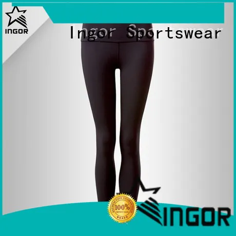 INGOR black yoga leggings with four needles six threads for yoga