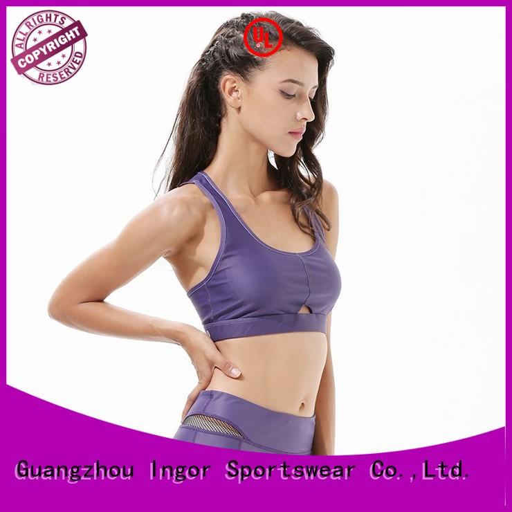 INGOR Brand longline pink colorful sports bras zip