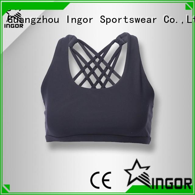 INGOR grey bright yellow sports bra with high quality for girls