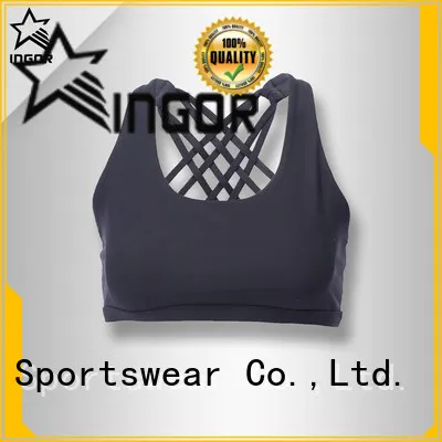 INGOR Brand adjustable blue front colorful sports bras