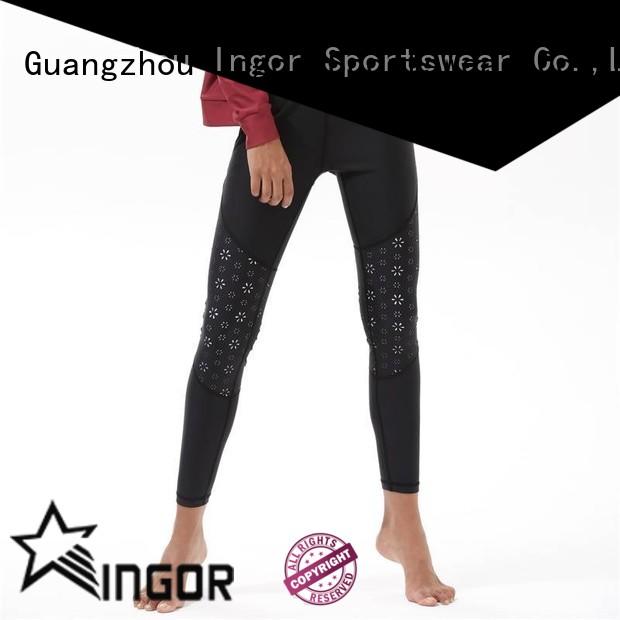 INGOR convenient yoga capris with four needles six threads at the gym