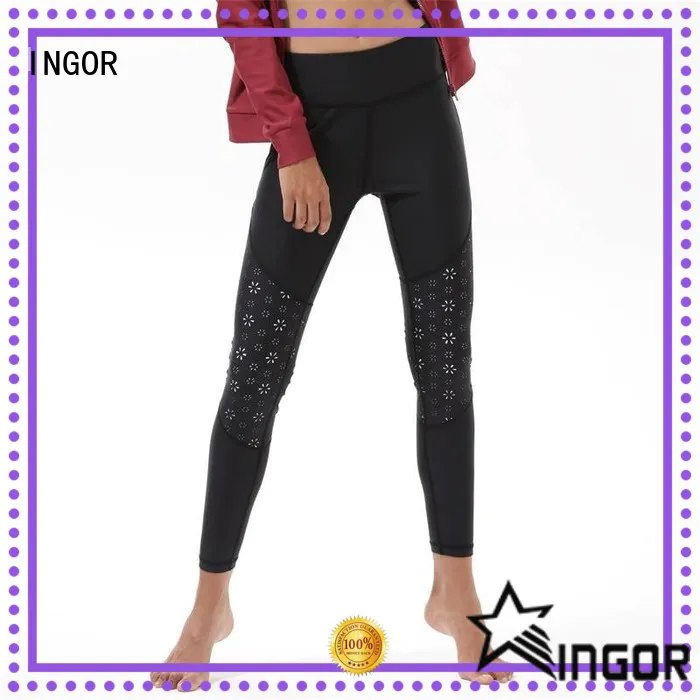 INGOR light gray yoga leggings with four needles six threads